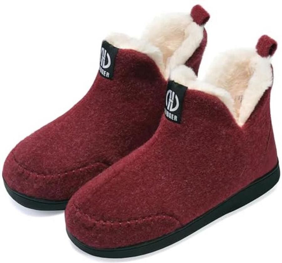 Vilten huislaarzen voor en pluche gevoerd warme hoge pantoffels