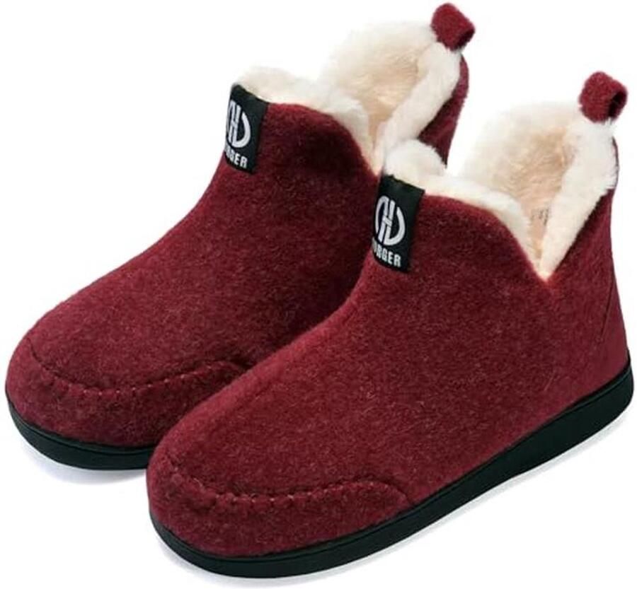 Vilten huislaarzen voor en pluche gevoerd warme hoge pantoffels