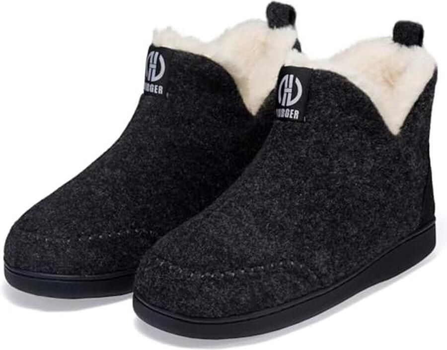 Vilten huislaarzen voor en Pluche gevoerd warme pantoffels