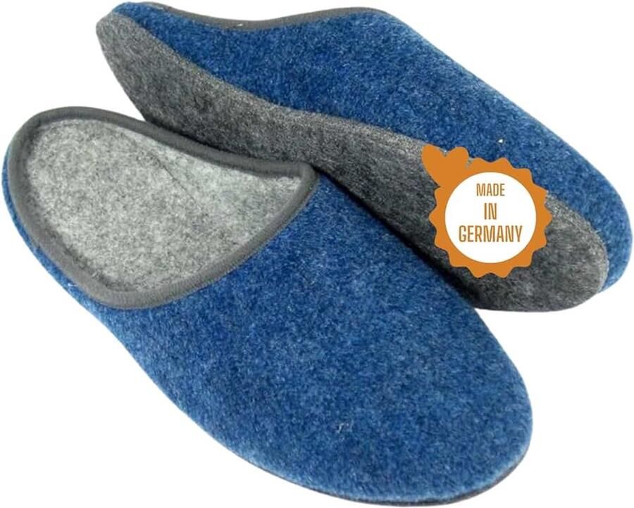 Vilten pantoffels met vilten zool Rood Grijs Marineblauw ??48 Ade d & comfortabel huispantoffels van vilt voor & Stijlvolle & warme sloffen