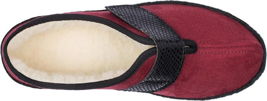 Vilten pantoffels voor dames warm gevoerd scheerwol antislip klittenbandsluiting