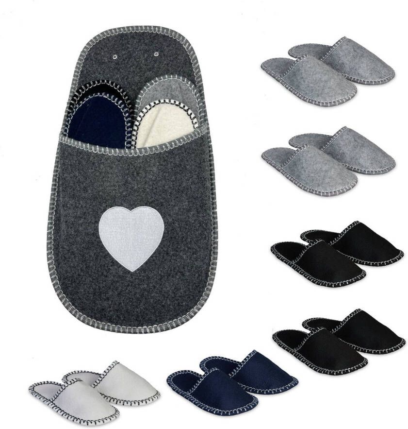 Vilten sloffen 6 paar vilt antislip hart