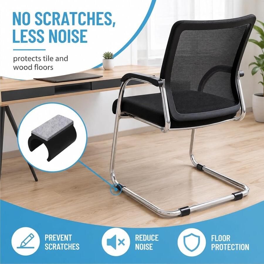 Viltglijders voor schommelstoelen met klemschaal (24-25 mm) antislip vloerbeschermers voor parket tegels en houten vloeren geluidsreducerend en meubelbescherming stuks