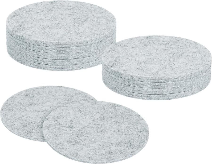 Viltglijders zelfklevend 20 stuks 100 x 100 x 3 mm (l x b x d) meubelglijders vilt ronde viltdoppen antislip pads voor meubels tafel- en stoelbeschermlaag grijs