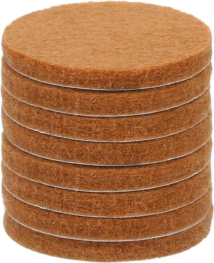 Viltglijders zelfklevend 25 x 25 x 3 mm (l x b x d) meubelglijders vilt ronde viltglijders stoel antislippads voor meubels tafel- en stoelbeschermlaag lichtbruin