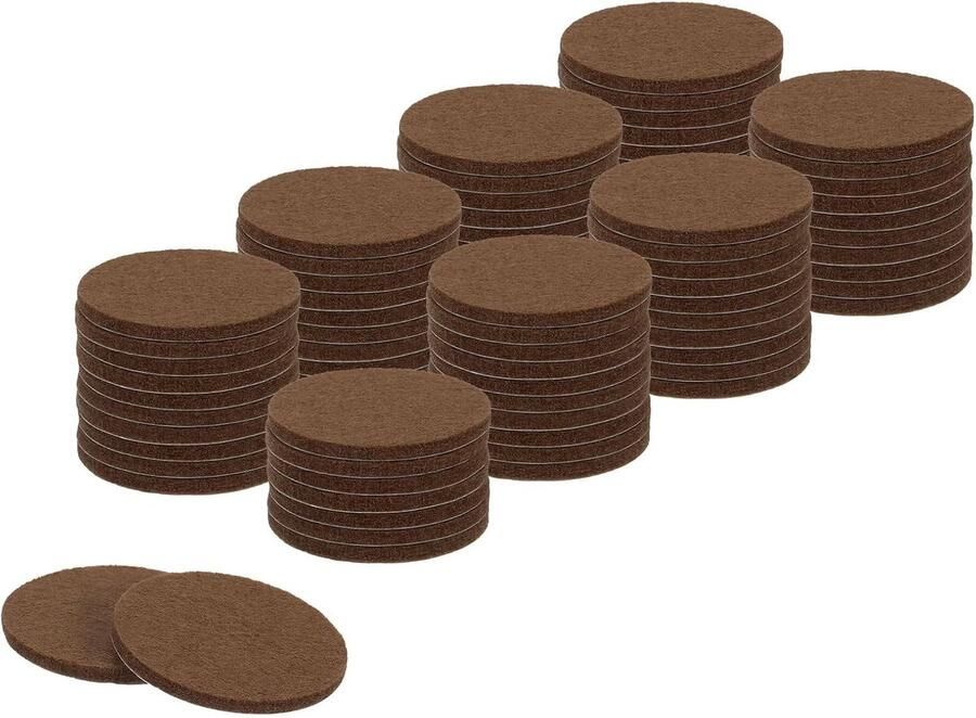 Viltglijders zelfklevend 40 x 40 x 3 mm (l x b x d) meubelglijders vilt ronde viltglijders antislip pads voor meubels tafel- en stoelbeschermlaag bruin 80 stuks