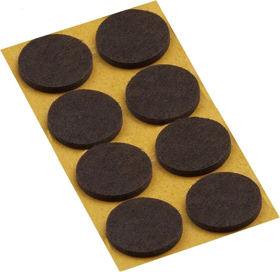 Viltglijders zelfklevend effectieve bescherming van uw meubels en stoelen meubelglijders set voor gevoelige vloeren stoelglijders vloerglijders Ø 28 mm (8 Stuk) bruin