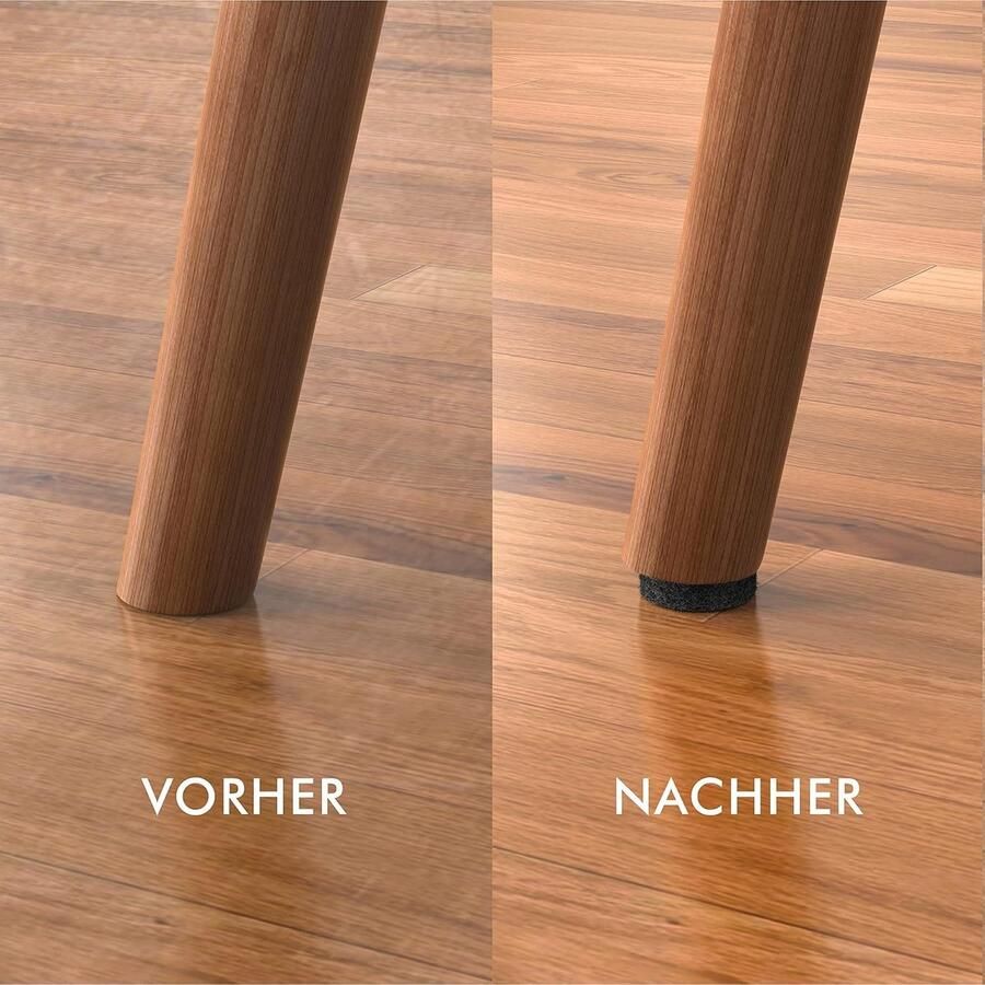 Viltglijders zelfklevend premium meubelglijders van zachte paddenstoel viltdoppen voor stoelen zelfklevend vilt effectieve bescherming voor meubels en vloeren zwart 42 stuks vierkant