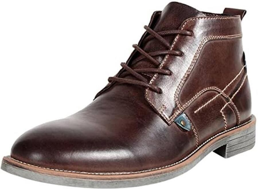 Vintage Echt Leer Enkel Laarzen voor Mannen Chukka Motorlaarzen