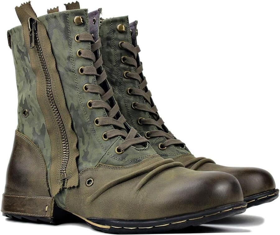 Vintage Enkel Motorfiets Cowboy Winterlaars Klassiek Casual Herenlaarzen Leder Desert Boots OS-5008-8-H