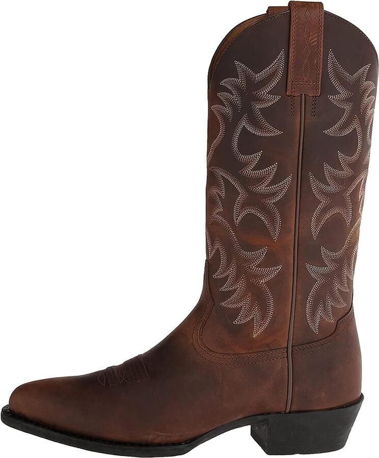 Vintage Western Cowboy Boots voor Mannen van Leer Stijlvolle en Comfortabele Spitse Schoenen voor Elke Gelegenheid