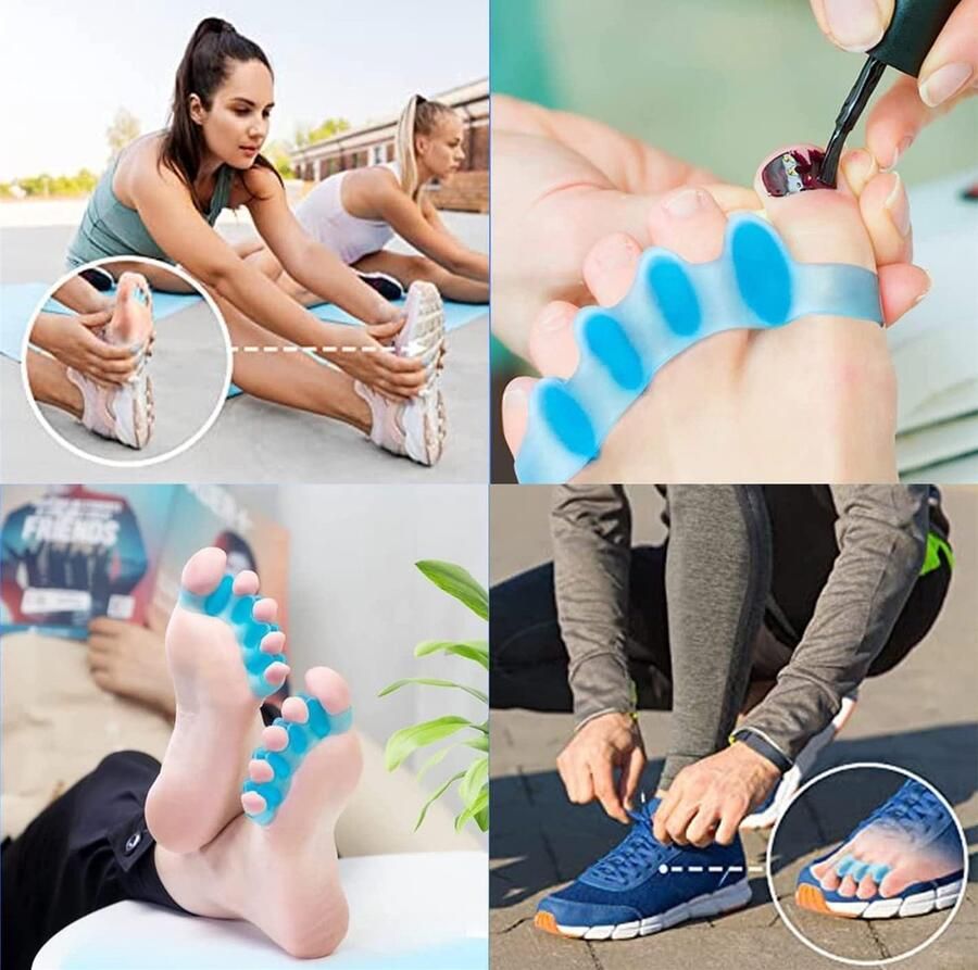 VirtuBuy Teenslippers Hallux Valgus Pijnverlichting Yoga Dans Sport Geschikt voor Voetklachten Uni Zwart 3 paar teenslippers voor hallux valgus hamertenen pijnverlichting na yoga dans en sport