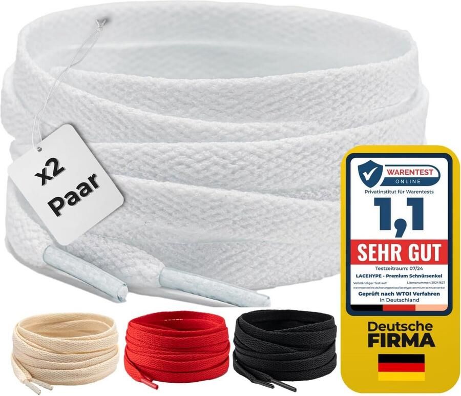 Vlakke schoenveters 8mm breed voor sportschoenen en sneakers