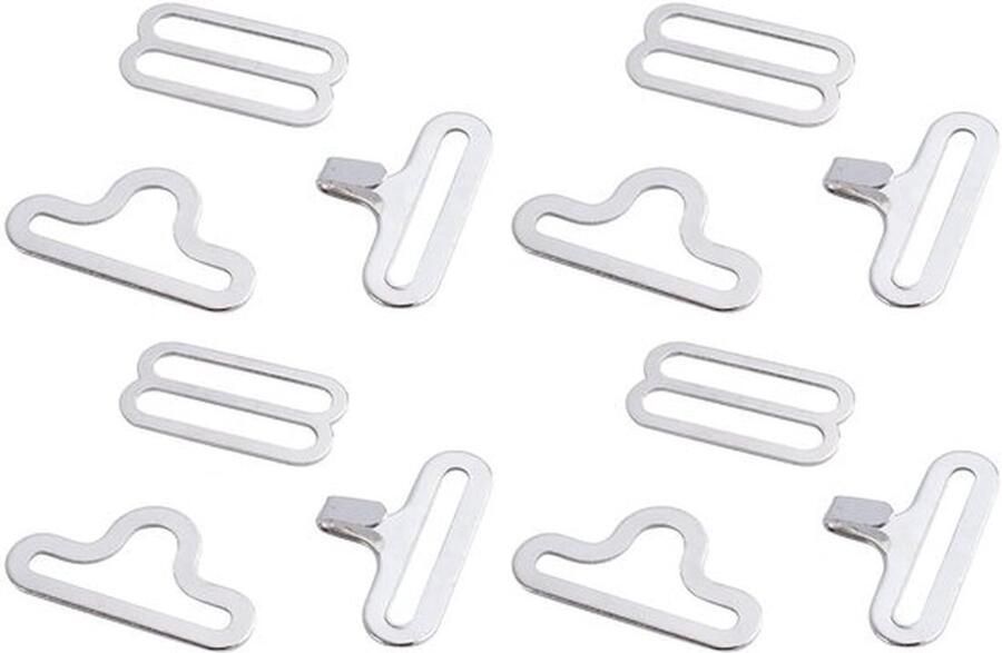 Vliegenclip 50 Sets Verstelbare Vliegenclip Haaksluiting Stropdasriem Metaalkoper Roestvrij 20mm Binnendiameter Stropdasclip