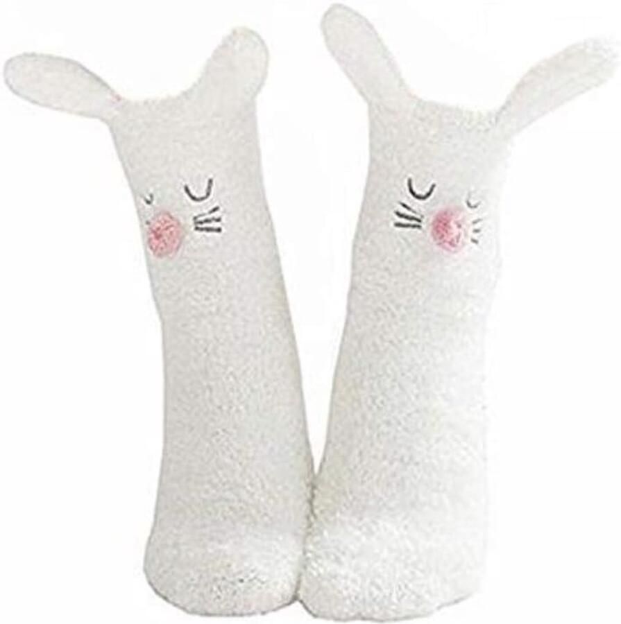 Vloersokken warme pluche slippers sokken antislip zachte sokken (haas)