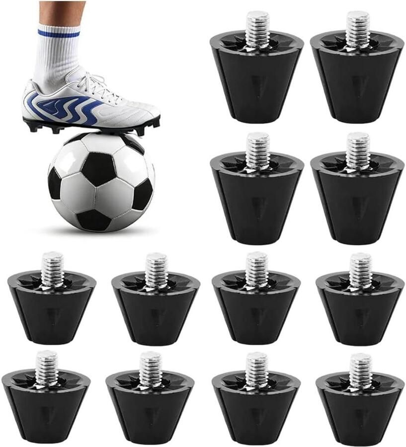 Voetbal Noppen Schoen Noppen Verbeteren Tractie Nylon Metaal Legering 12 Stuks 13mm 16mm Zwart