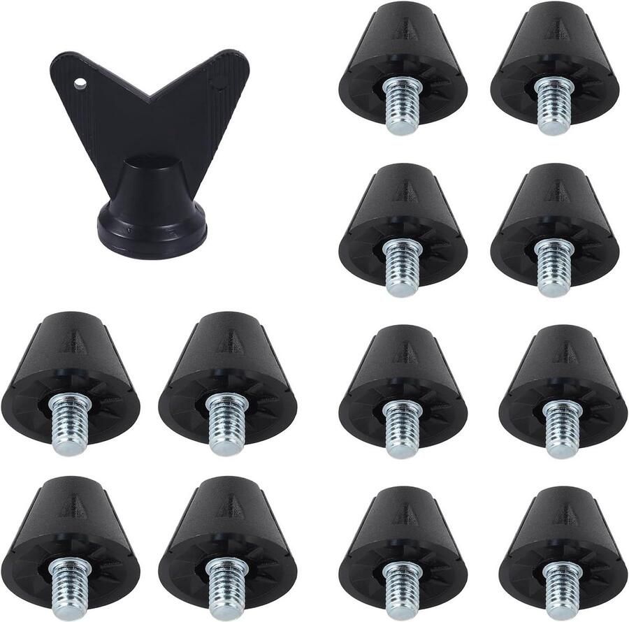 Voetbal Schoen Noppen Vervangende Noppen Sport Training Goede Grip Stabiliteit 13mm 16mm Zwart Zilver