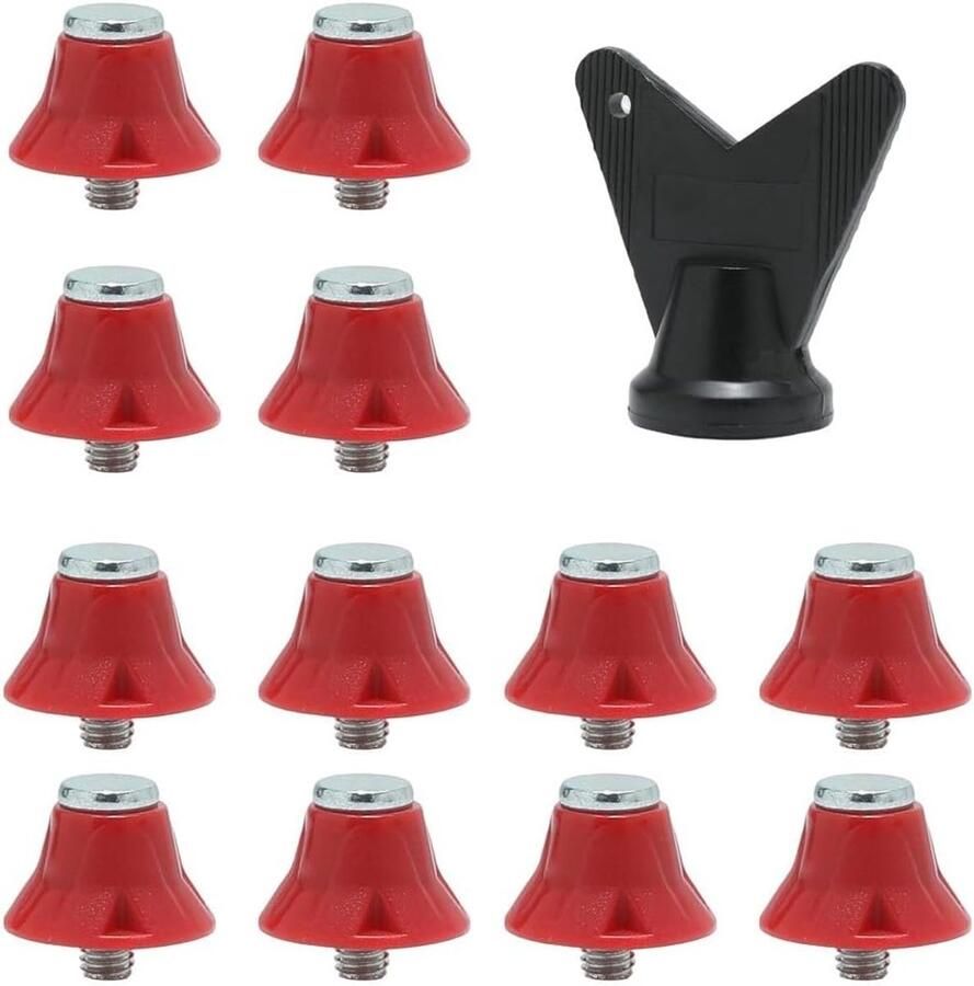Voetbal Schoenplaatjes Vervangende Studs Sportprestaties Verbeteren Aluminium Legering Constructie 12 Stuks 13mm Rood Grijs Zwart