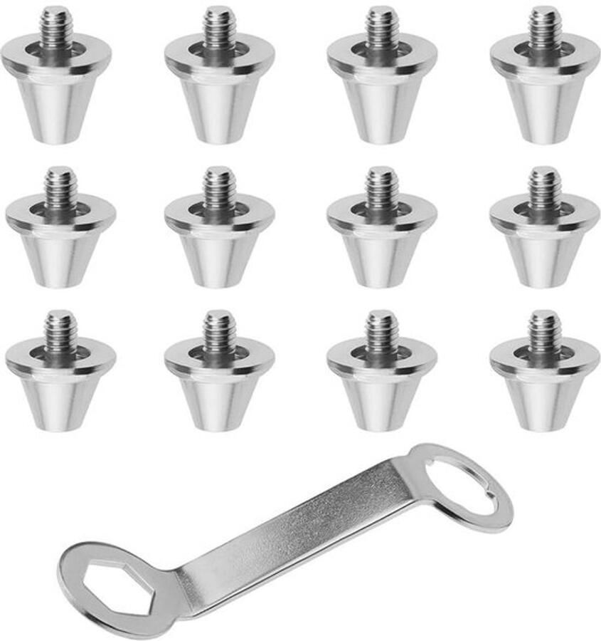 Voetbal Studs M5 12 stuks met sleutel voor sneakers en voetbalschoenen sterke metalen studs voor optimale grip perfect voor sporte