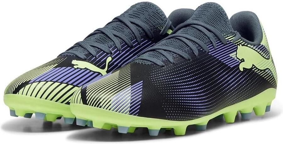 Voetbalschoen Future 7 Play MG Grijs Paarse Accenten