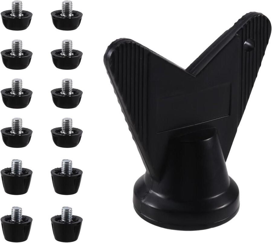 Voetbalschoen Noppen Vervangende Noppen Sportieve Grip Weerbestendig Materiaal 12 stuks Zwart
