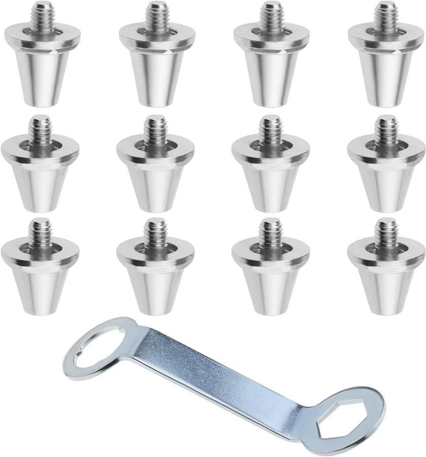 Voetbalschoen Noppen Vervangende Studs Verbeteren Grip Aluminium Lichtgewicht 12 Stuks Zilver