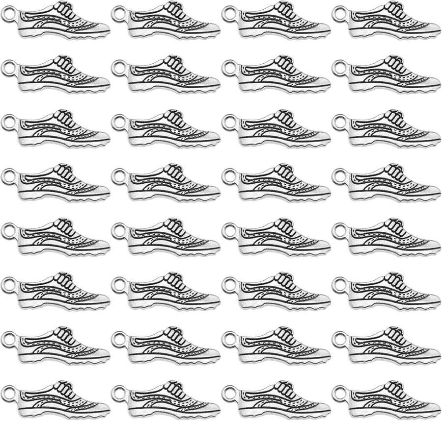 Voetbalschoenen Hangers 60 Stuks Sport Bedels Zilver voor Sieraden Maken