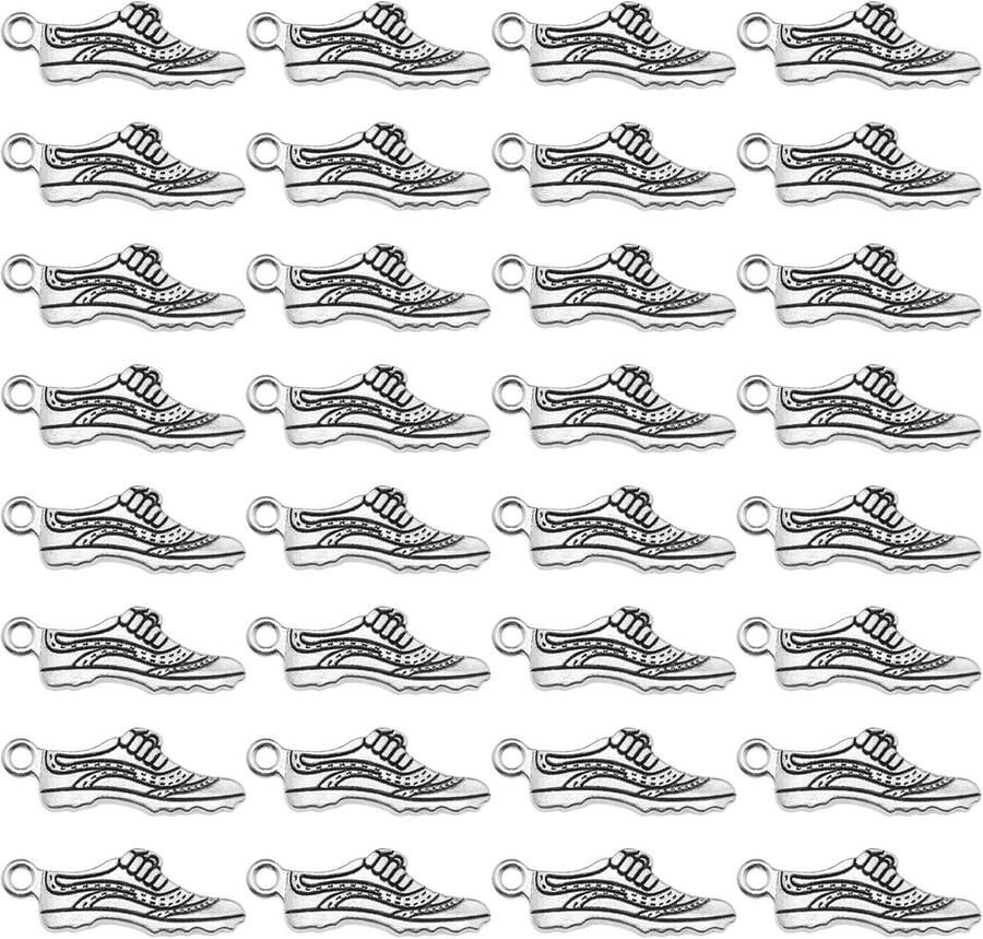 Voetbalschoenen Hangers 60 Stuks Sport Bedels Zilver voor Sieraden Maken