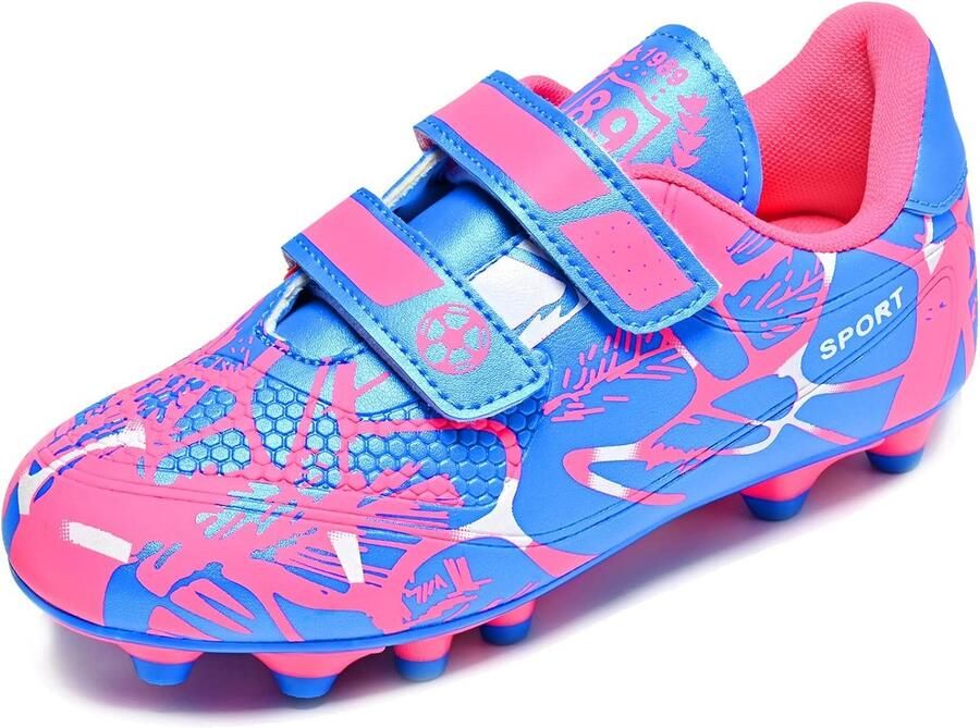 Voetbalschoenen Kinderen Trainingsschoenen met Klittenband voor Gras en Kunstgras