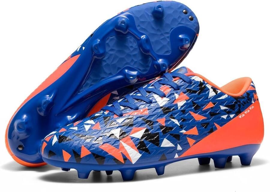 Voetbalschoenen Oranje Koningsblauw Volwassen Synthetisch Leer Voor Heren