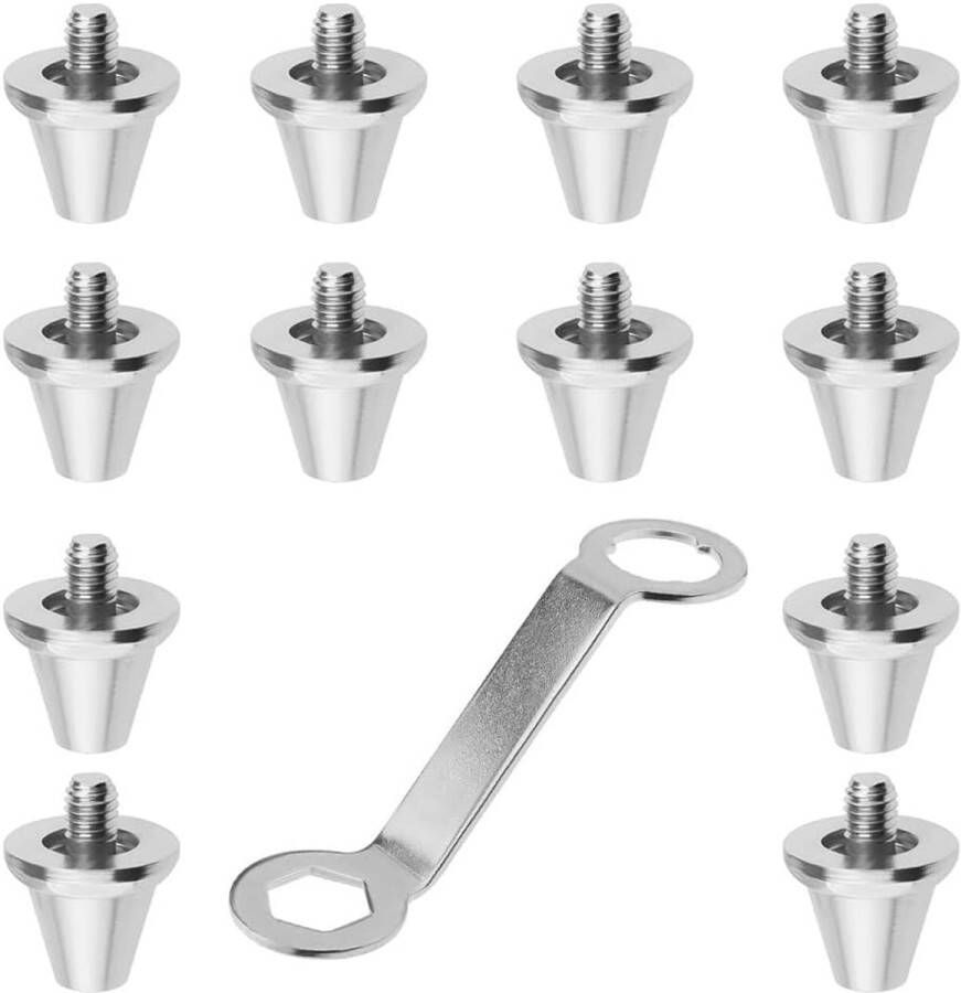 Voetbalschoenen voetbalschoenspikes compatibel met Nike set van 12 schroefpollen robuuste aluminium reservenoppen voor optimale noppentraining en rugby accessoires