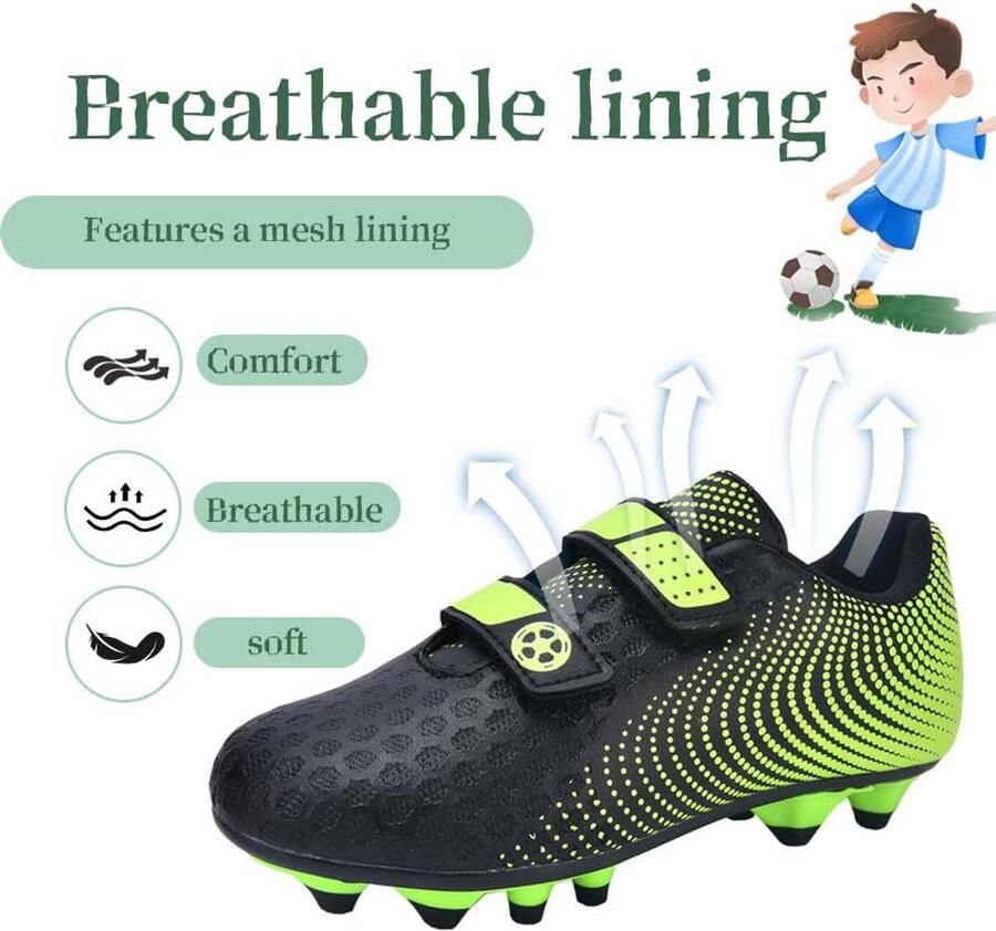 Voetbalschoenen voor Kinderen Lichtgewicht Anti-slip Trainingschoenen voor Buiten op Ferme Grond