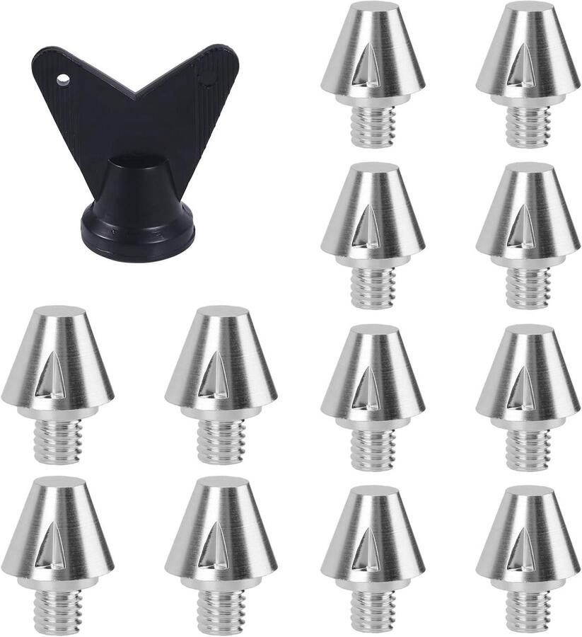 Voetbalschoennoppen Set Vervangende Noppen Sportprestaties Verbeteren Aluminiumlegering Materiaal 12 stuks 11mm 8mm Zilver Zwart
