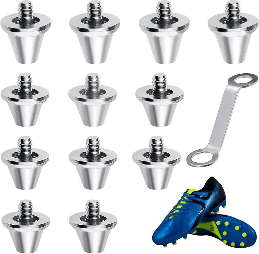 Voetbalschroefpoppen Voetbalschoenaccessoires 12 stuks 2 mm en 13 mm Noppensleutel Reservepinnen Voetbal Compatibel met Nike Geschikt voor voetbalschoenen kleuren