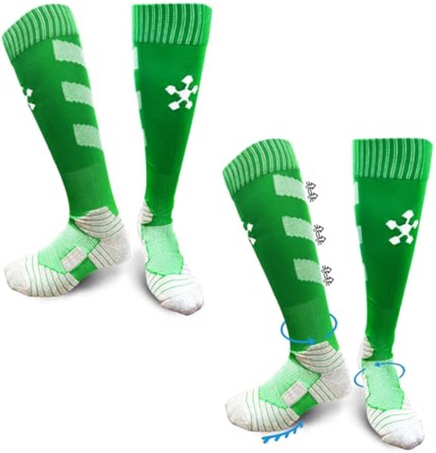 Voetbalsokken voor Kinderen en Heren Anti-Slip Sportsokken voor Voetbal en Hardlopen Groene Trainingssokken