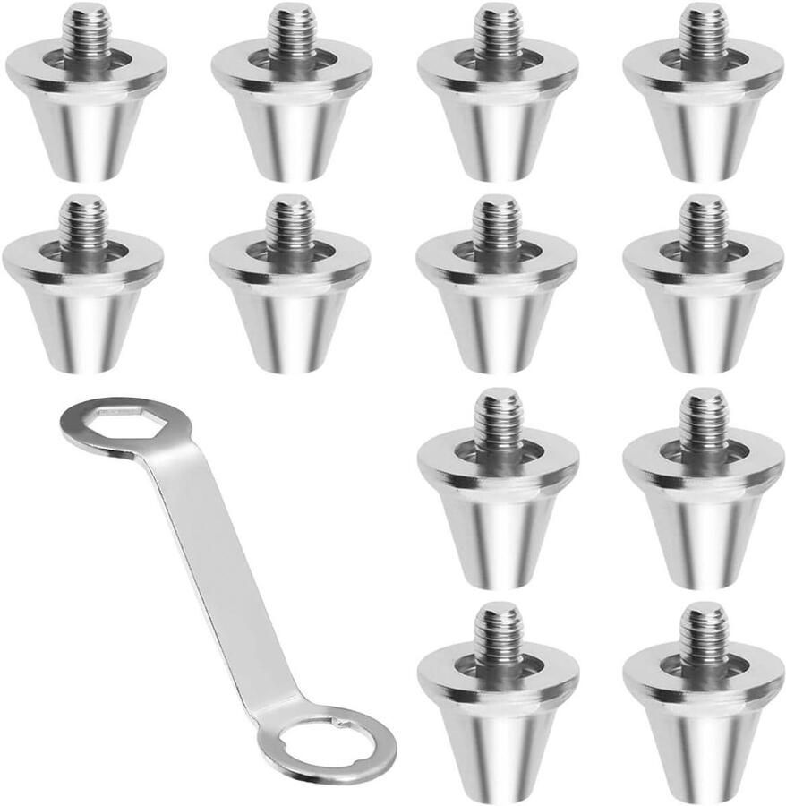 Voetbalstuds Voetbalschoen noppen Sporten op gras Metalen schroefdraad 2 x 2 x Zilver