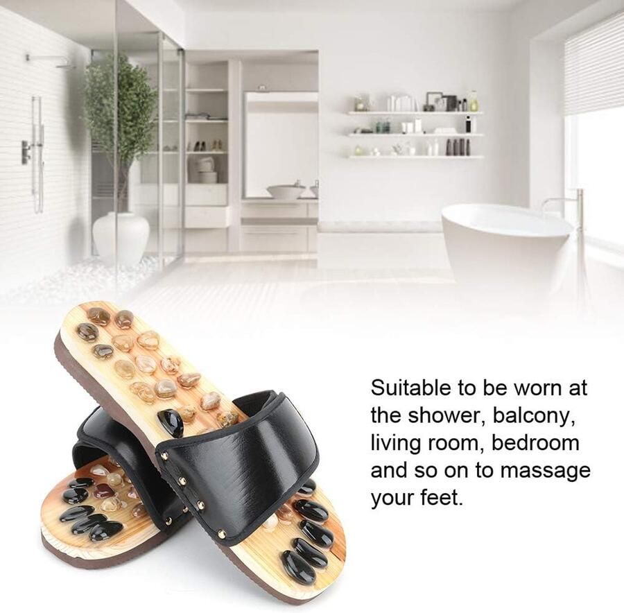 SnelShoppen Foot Massage Slippers Pebble Acupuncture Sandals Reflexology Relaxing Mat Gezonde Voetmassage Schoenen Voor Ontspan