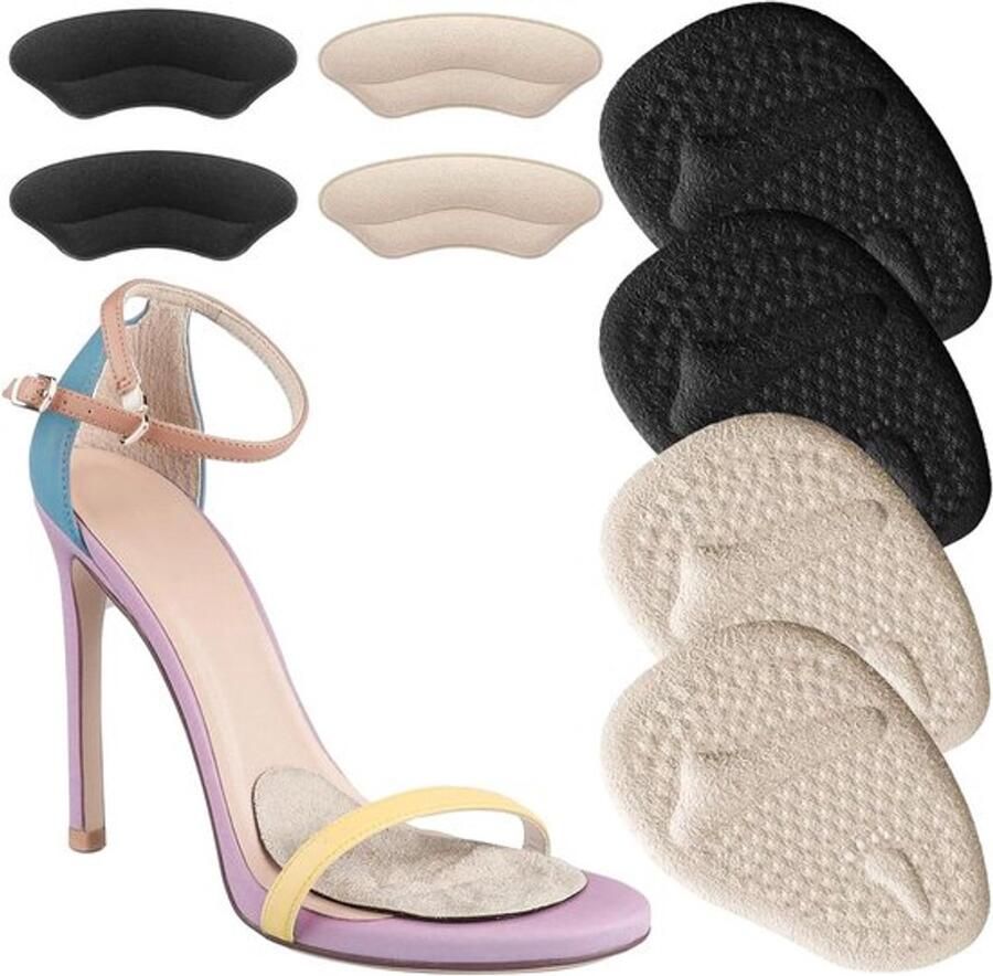 Voorste hielkussentjes voor damesschoenen 4 paar hoge hakken en sandalen met antislipeigenschappen