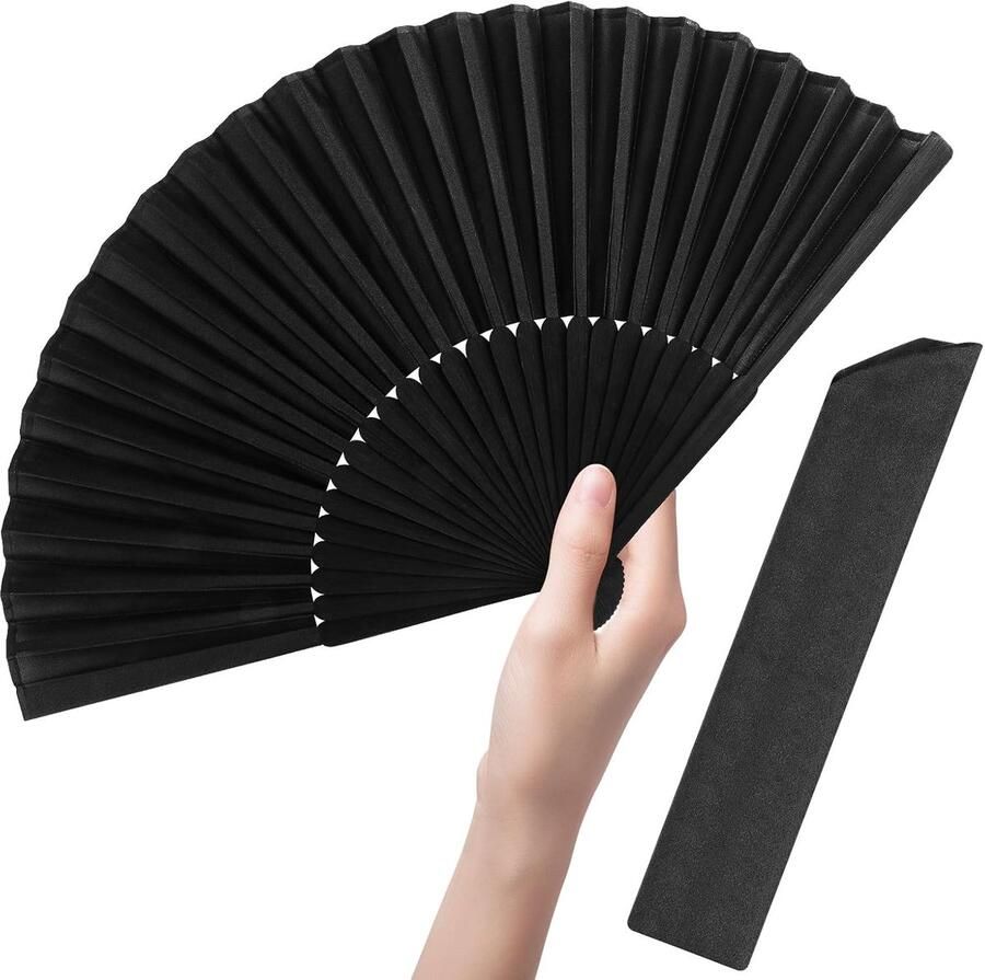 Vouwbare Retro Handfan Chinese Fan voor Vrouwen Spaanse Nylon voor Dansen Tai Chi en Kung Fu