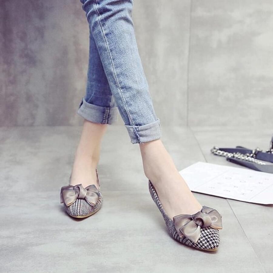 Vrouwen Ballet Schoenen Dames Schoeisel Memory Foam Zwart Comfortabel Puntige Teen Ballerina Pompen Geschikt voor Abrikoos