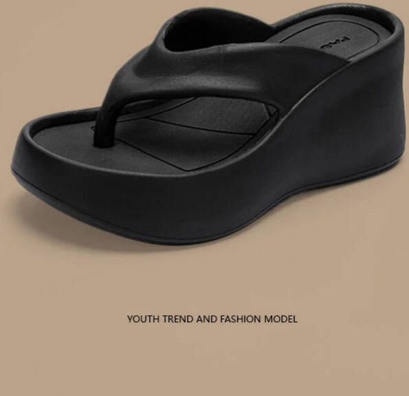 Vrouwen Clip Teen Wedge Slippers 2025 Zomer Chunky Platform Strand Sandalen met Dikke Zool Hoge Hakken Eva Slippers en Slides Dames Zomerschoenen Platform Sandalen Wedge Slippers
