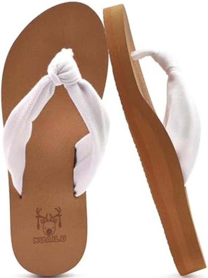 Vrouwen Flip Flops met Stoffen Band Zomer Sandalen voor Strand en Zwembad