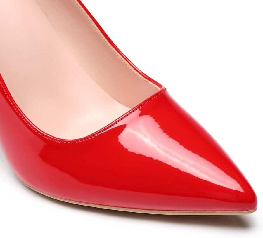 Vrouwen Hoge Hak Hof Schoenen Puntige Gesloten Teen Slip op Stiletto's Party Prom Bruiloft Hakken Schoenen