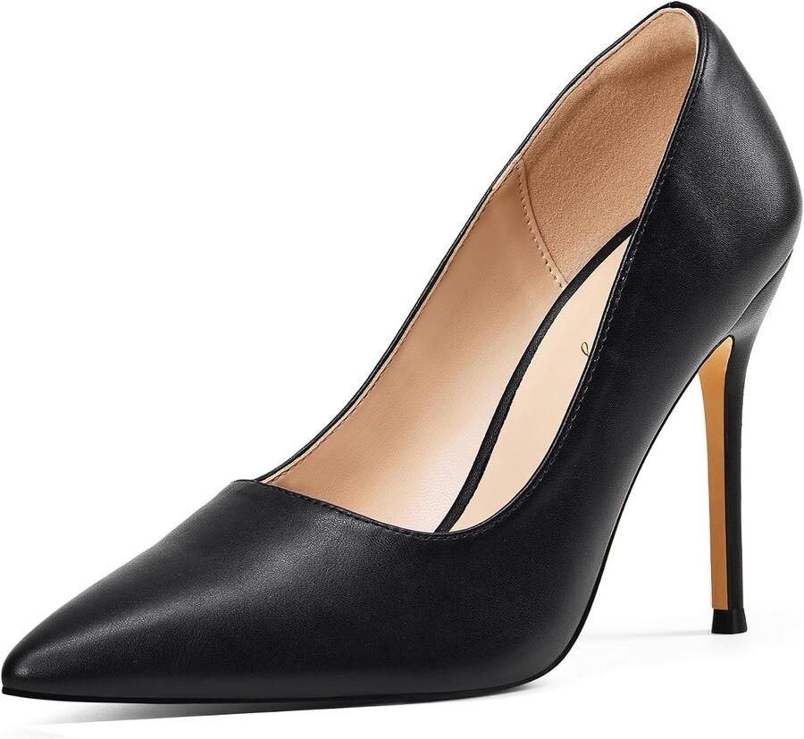 Vrouwen Hoge Hak Hof Schoenen Puntige Gesloten Teen Slip op Stiletto's Party Prom Bruiloft Hakken Schoenen