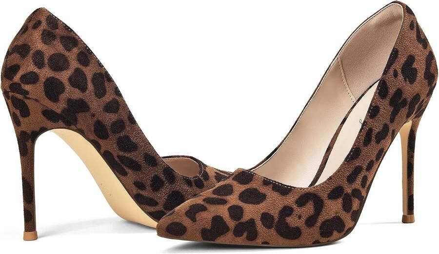 Vrouwen Hoge Hak Hof Schoenen Puntige Gesloten Teen Slip op Stiletto's Party Prom Bruiloft Hakken Schoenen