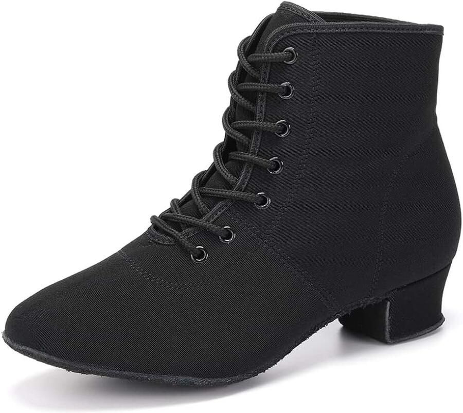 Vrouwen Latin Dance Boots Lage Hak Sluiten Teen Ballroom Tango Prestaties Praktijk Onderwijs Dancing Schoenen LHD-GBNJB - Foto 1