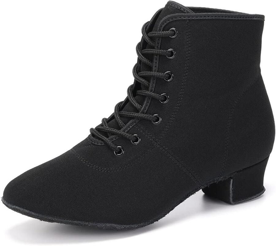 Vrouwen Latin Dance Boots Lage Hak Sluiten Teen Ballroom Tango Prestaties Praktijk Onderwijs Dancing Schoenen LHD-GBNJB - Foto 1