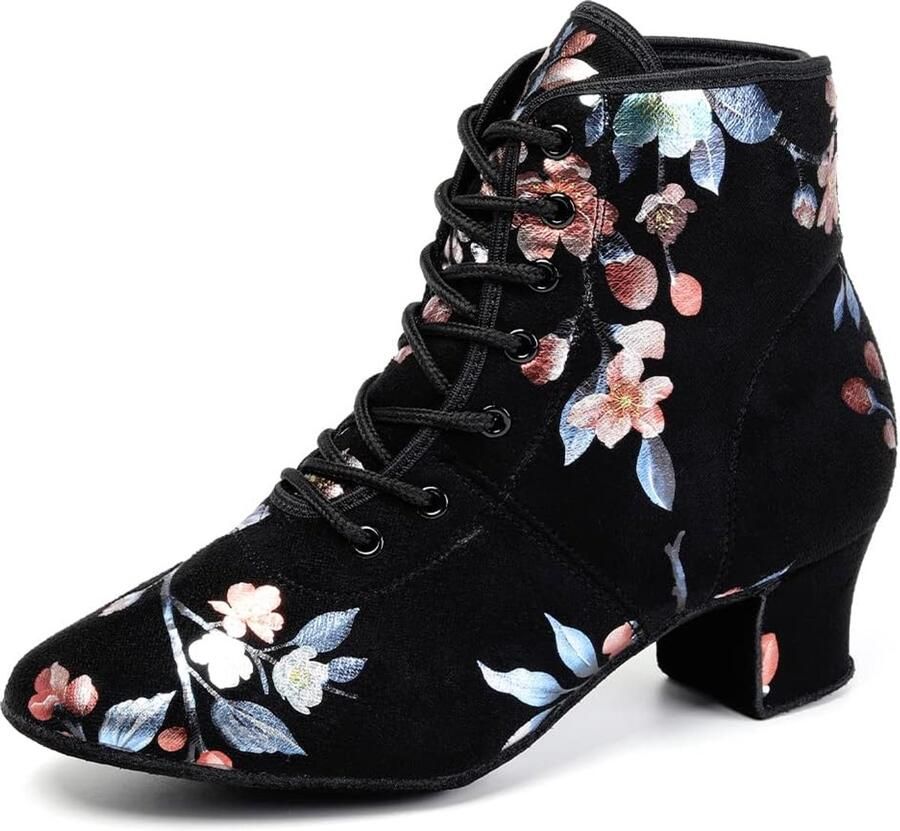 Vrouwen Latin Dance Boots Lage Hak Sluiten Teen Ballroom Tango Prestaties Praktijk Onderwijs Dancing Schoenen LHD-GBNJB - Foto 1