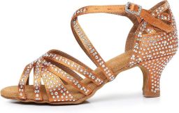Vrouwen Latin Dance Strass Schoenen Zachte Bodem Moderne Pole Dance Ballroom Dance Bruiloft Schoenen 5 Hoge Hak Latijnse Schoenen voor Meisjes Dames