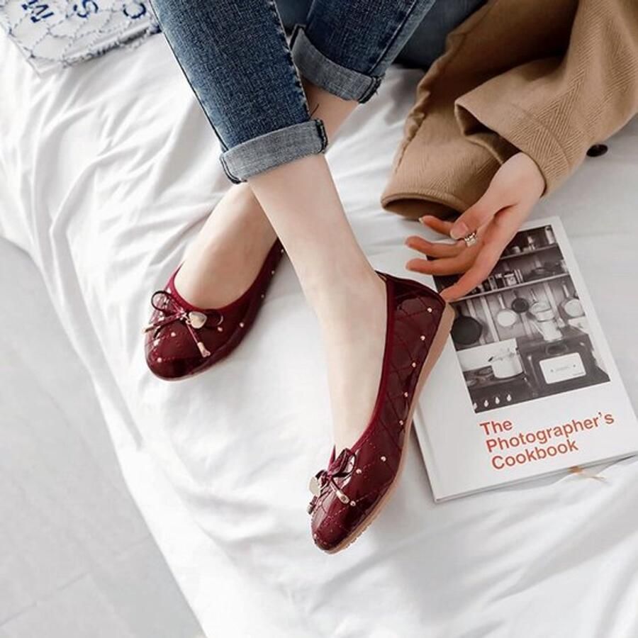 Vrouwen platte schoenen casual comfortabel zwart ballerina's trendy geschikt voor dagelijks gebruik zwart model Vrouwen boog verfraaid platte schoenen casual ballerina's